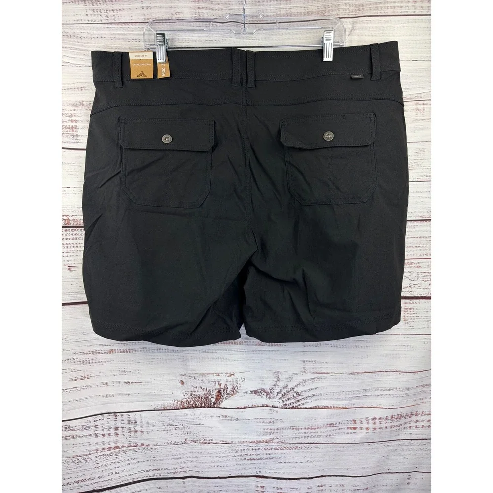 Prana Halle Short Plus II 20W Black ReZion Stretch Hiking Shorts 7